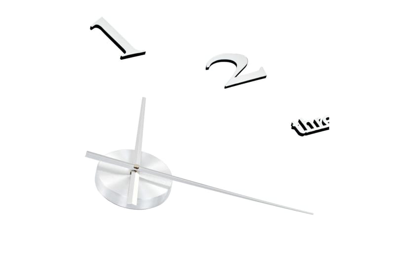 Veggklokke 3D moderne design 100 cm XXL sølv - Innredning - Veggdekorasjon - Veggklokke