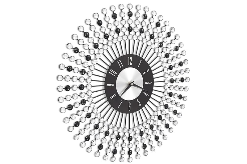 Veggklokke metall 43 cm svart - Svart - Dekorasjon - Veggklokke