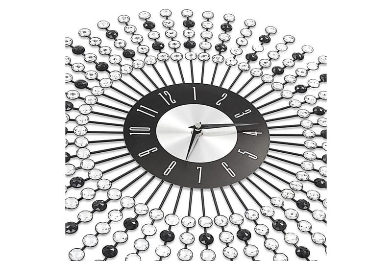 Veggklokke metall 43 cm svart - Svart - Dekorasjon - Veggklokke