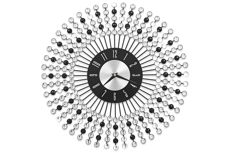 Veggklokke metall 43 cm svart - Svart - Dekorasjon - Veggklokke