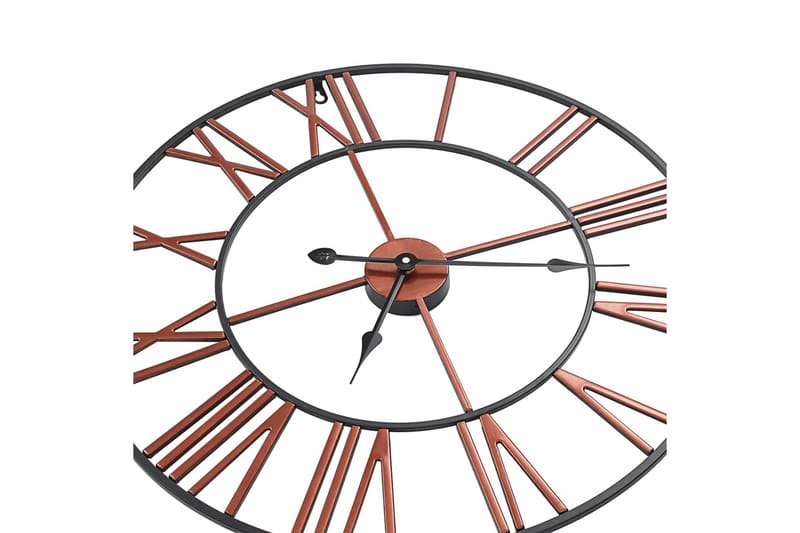 Veggklokke metall 58 cm rød - Röd - Innredning - Veggdekorasjon - Veggklokke