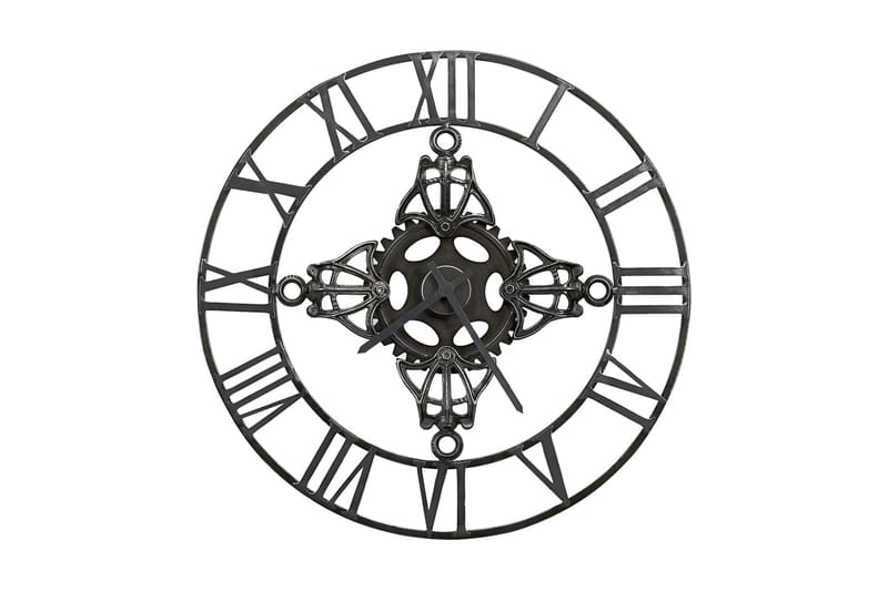 Veggklokke sølv 78 cm metall - Silver - Innredning - Veggdekorasjon - Veggklokke