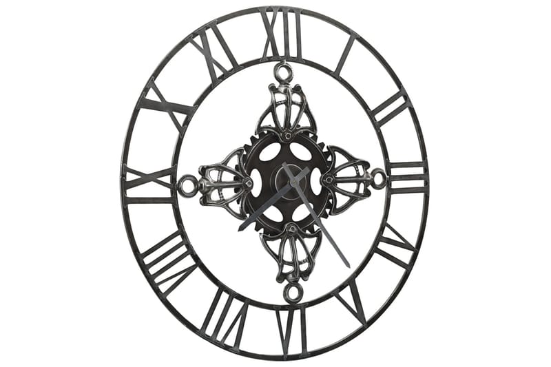 Veggklokke sølv 78 cm metall - Silver - Innredning - Veggdekorasjon - Veggklokke
