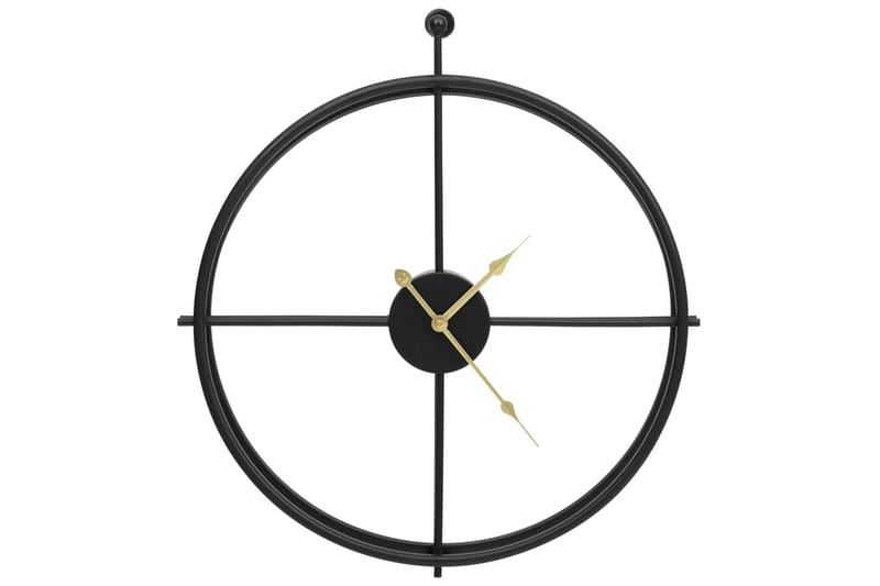 Veggklokke svart 52 cm jern - Svart - Innredning - Veggdekorasjon - Veggklokke
