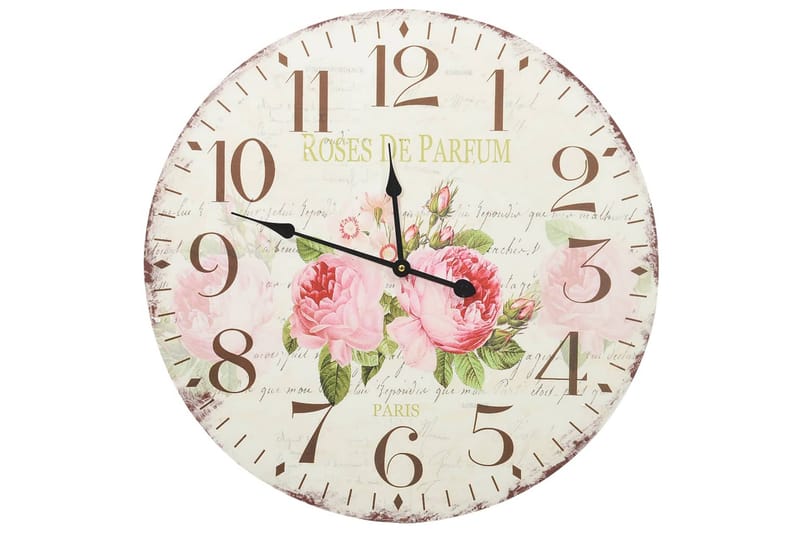 Veggklokke vintage blomst 60 cm - Flerfarget - Innredning - Veggdekorasjon - Veggklokke