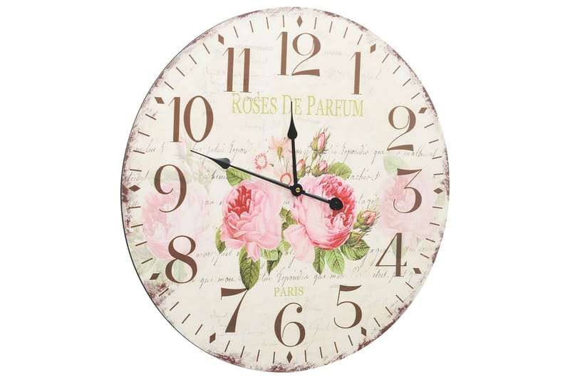 Veggklokke vintage blomst 60 cm - Flerfarget - Innredning - Veggdekorasjon - Veggklokke