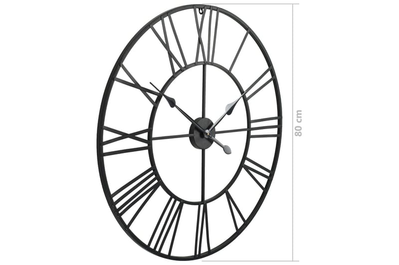 Veggklokke vintage med kvarts-urverk 80 cm XXL metallfarget - Innredning - Veggdekorasjon - Veggklokke