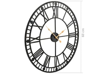 Veggklokke vintage med kvartsurverk 60 cm XXL metall - Innredning - Veggdekorasjon - Veggklokke