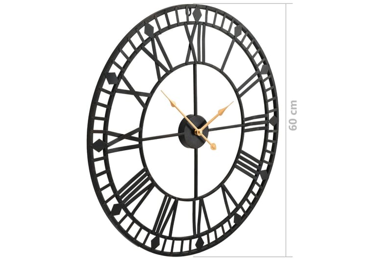 Veggklokke vintage med kvartsurverk 60 cm XXL metall - Innredning - Veggdekorasjon - Veggklokke