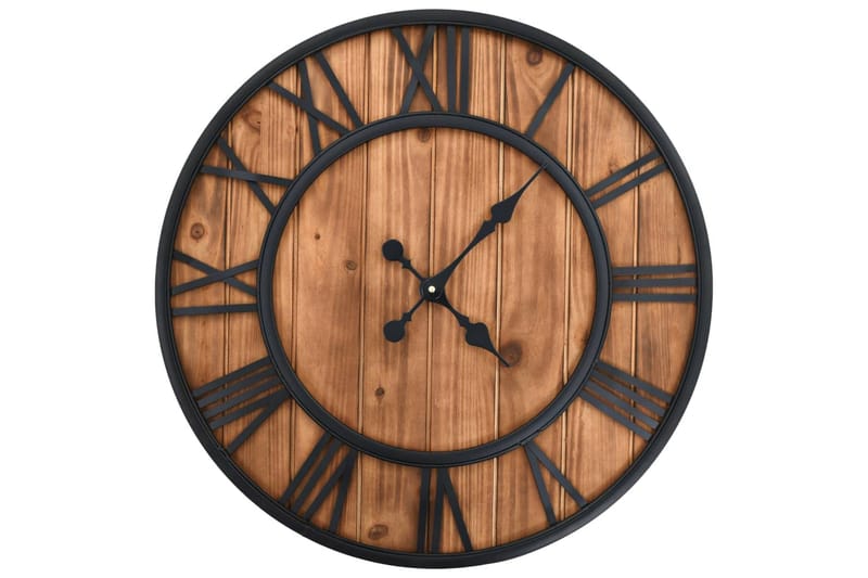 Veggklokke vintage med kvartsurverk 60 cm XXL tre og metall - Innredning - Veggdekorasjon - Veggklokke