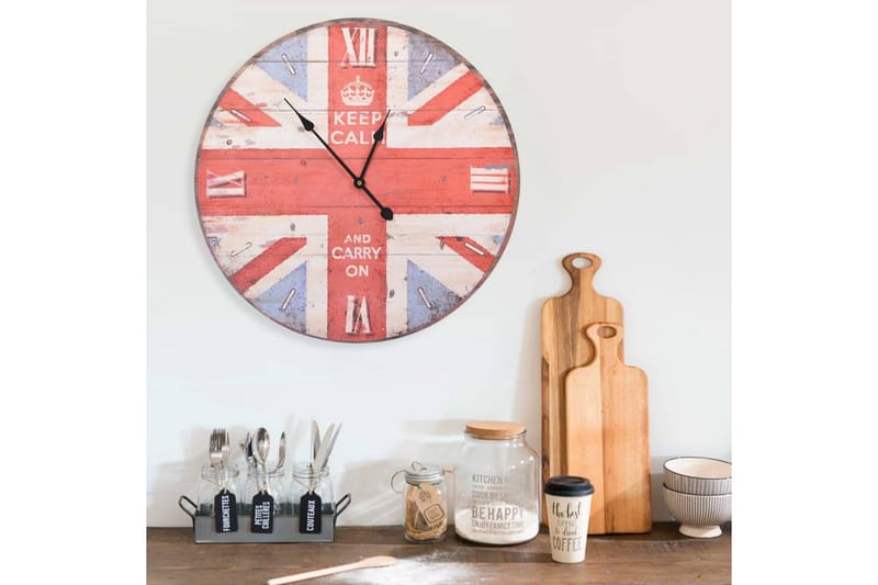 Veggklokke vintage UK 60 cm - Flerfarget - Innredning - Veggdekorasjon - Veggklokke