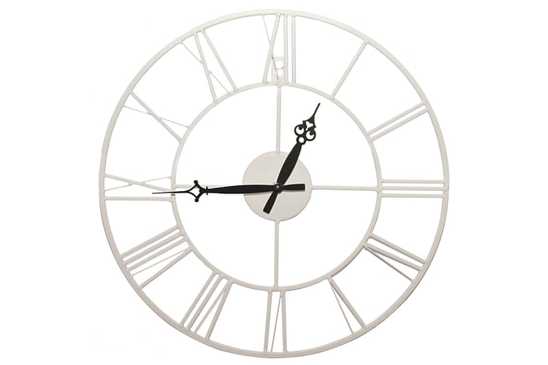White Metal Klokke - 40x40 cm - Innredning - Veggdekorasjon - Veggklokke