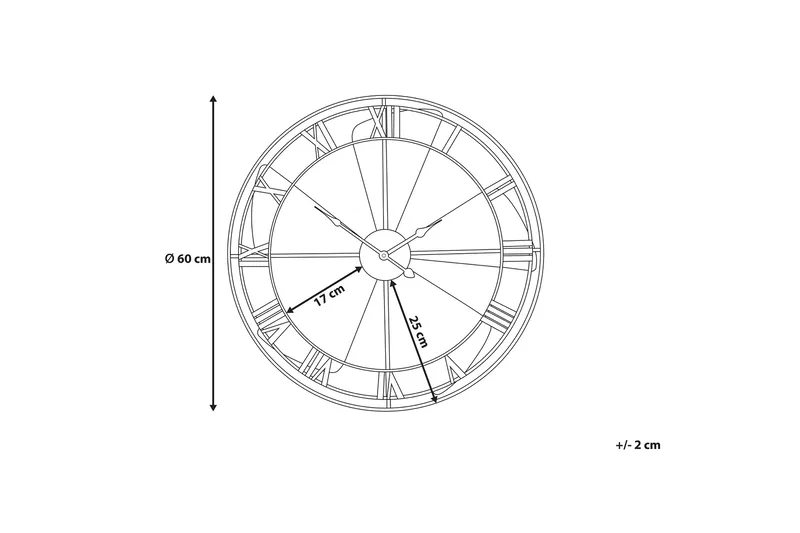 Wikon Veggklokke 60 cm - Flerfarget - Innredning - Veggdekorasjon - Veggklokke