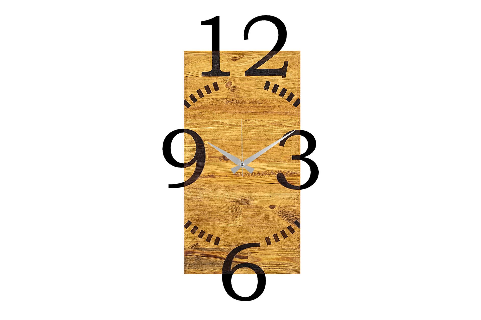 Wooden Clock 2 - Svart/Valnøtt - Innredning - Veggdekorasjon - Veggklokke
