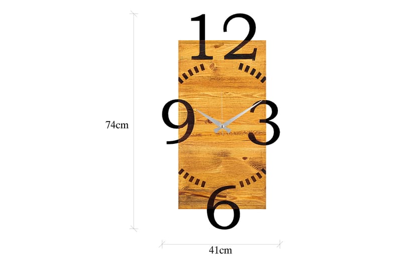 Wooden Clock 2 - Svart/Valnøtt - Veggklokke