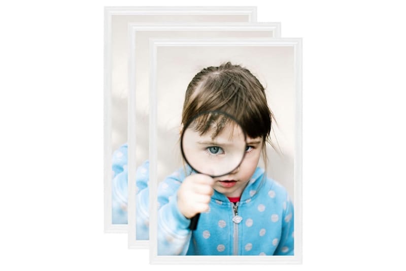 Fotorammekollasj for vegg eller bord 3 stk 13x18 cm MDF - Hvit - Innredning - Veggdekorasjon - Rammer