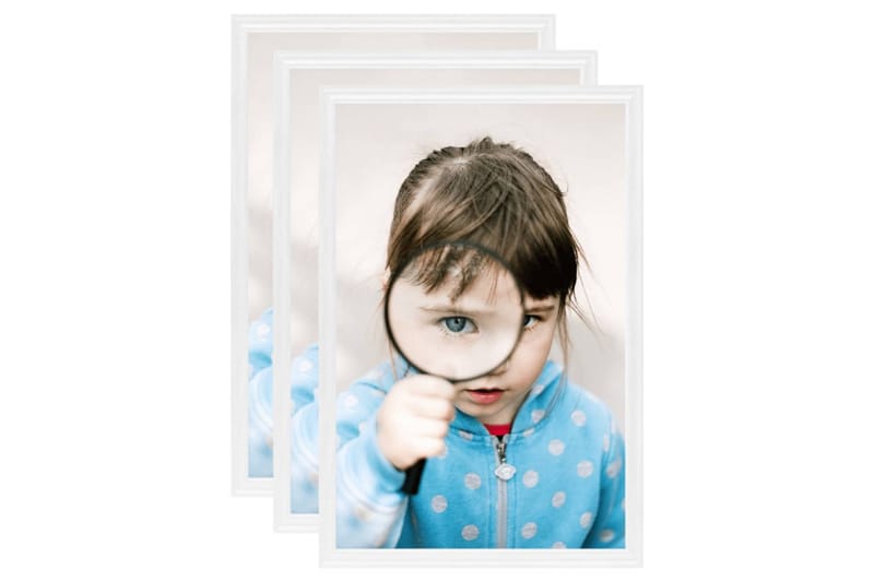 Fotorammekollasj for vegg eller bord 3 stk 21x29,7 cm MDF - Hvit - Innredning - Veggdekorasjon - Rammer