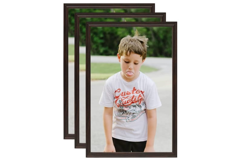 Fotorammekollasj for vegg eller bord 3 stk 21x29,7 cm MDF - Svart - Innredning - Veggdekorasjon - Rammer
