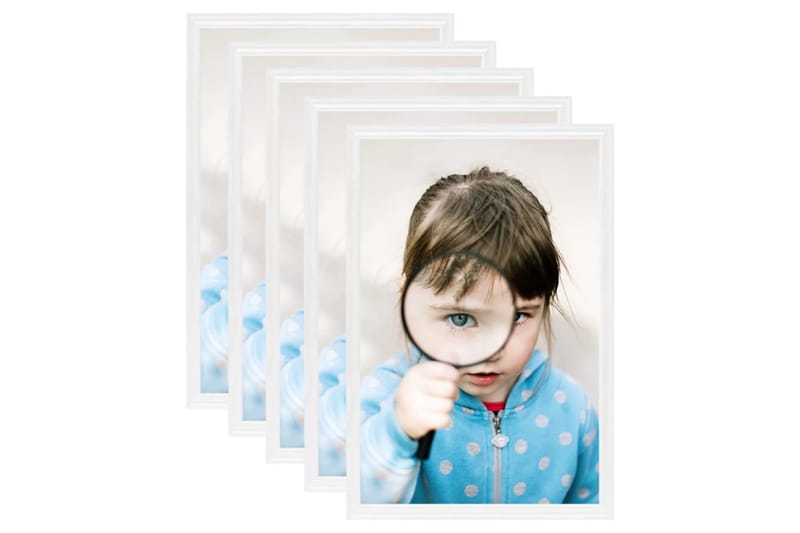 Fotorammekollasj for vegg eller bord 5 stk 13x18 cm MDF - Hvit - Innredning - Veggdekorasjon - Rammer