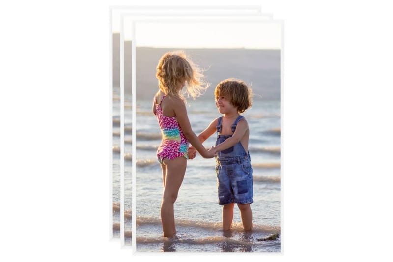 Fotorammekollasje for vegg eller bord 3 stk 10x15 cm MDF - Hvit - Innredning - Veggdekorasjon - Rammer