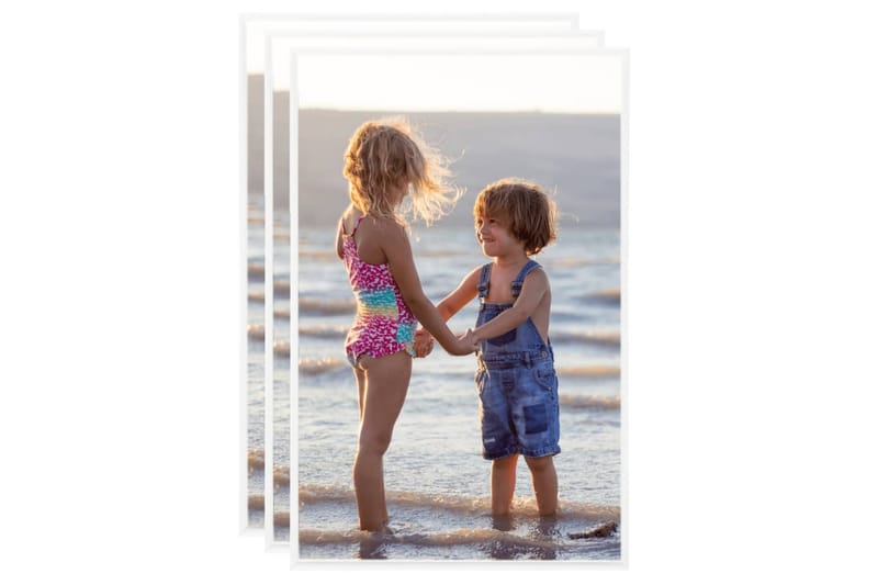 Fotorammekollasje for vegg eller bord 3 stk 13x18 cm MDF - Hvit - Innredning - Veggdekorasjon - Rammer