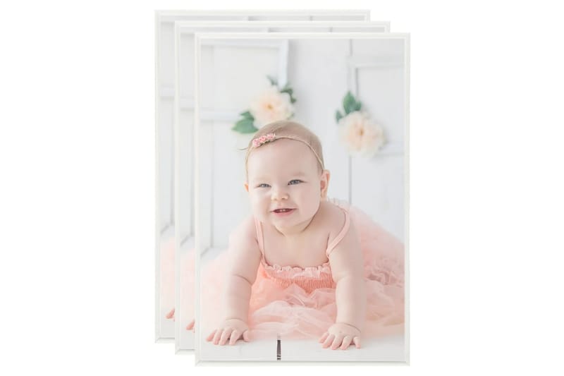 Fotorammekollasje for vegg eller bord 3 stk 13x18 cm MDF - Silver - Innredning - Veggdekorasjon - Rammer
