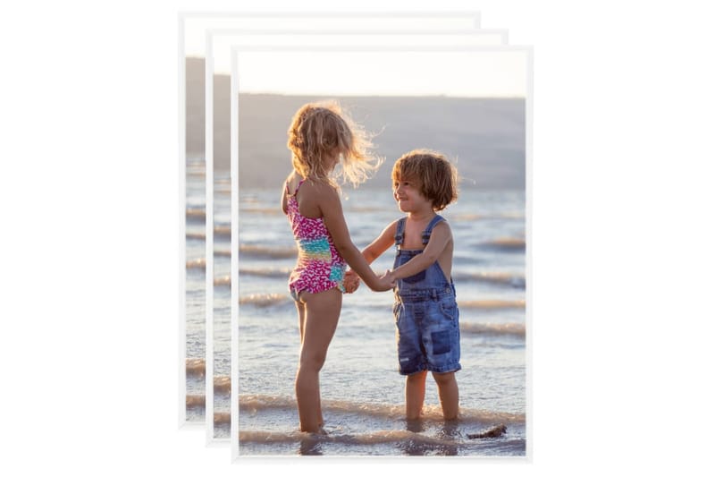 Fotorammekollasje for vegg eller bord 3 stk 15x21 cm MDF - Hvit - Innredning - Veggdekorasjon - Rammer
