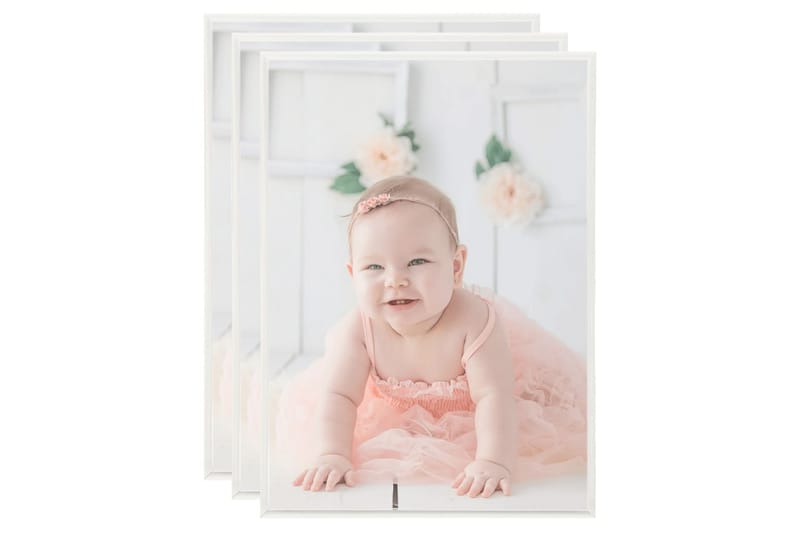 Fotorammekollasje for vegg eller bord 3 stk 18x24 cm MDF - Silver - Innredning - Veggdekorasjon - Rammer