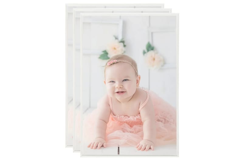 Fotorammekollasje for vegg eller bord 3 stk 21x29,7 cm MDF - Silver - Innredning - Veggdekorasjon - Rammer