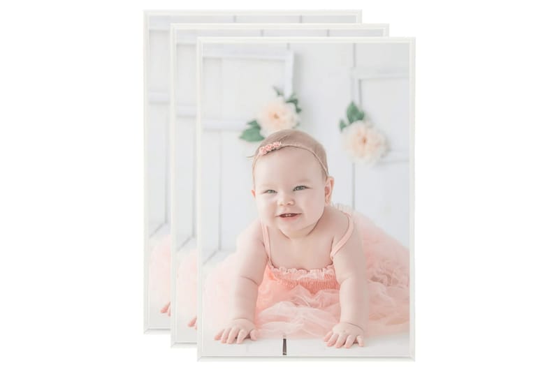 Fotorammekollasje for vegg eller bord 3 stk 70x90 cm MDF - Silver - Innredning - Veggdekorasjon - Rammer