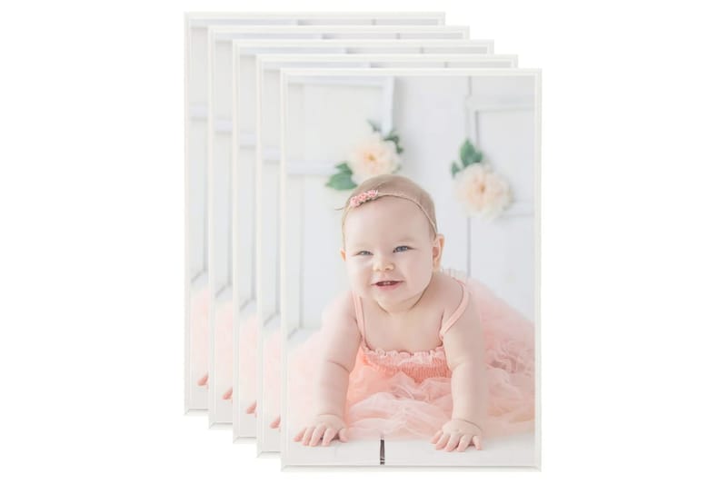 Fotorammekollasje for vegg eller bord 5 stk 13x18 cm MDF - Silver - Innredning - Veggdekorasjon - Rammer