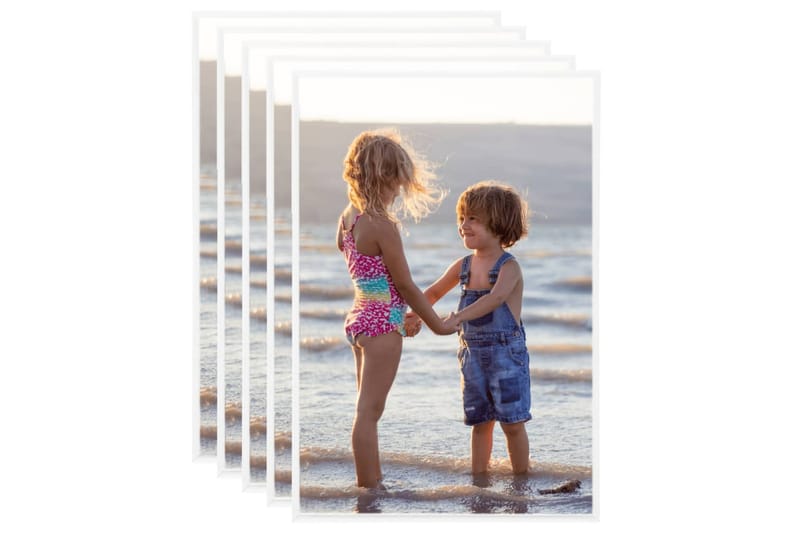 Fotorammekollasje for vegg eller bord 5 stk 21x29,7 cm MDF - Hvit - Innredning - Veggdekorasjon - Rammer