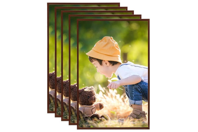 Fotorammekollasje for vegg eller bord 5 stk 70x90 cm MDF - Brun - Innredning - Veggdekorasjon - Rammer