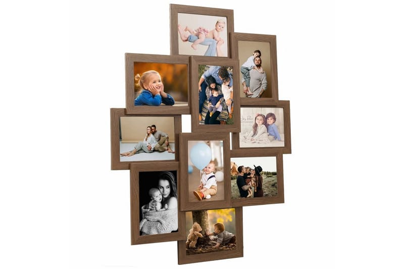 Fotorammekollasj for 10x(10x15 cm) bilde MDF - Brun - Innredning - Veggdekorasjon - Rammer
