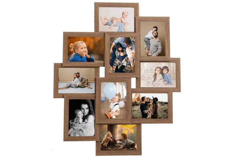 Fotorammekollasj for 10x(10x15 cm) bilde MDF - Brun - Innredning - Veggdekorasjon - Rammer