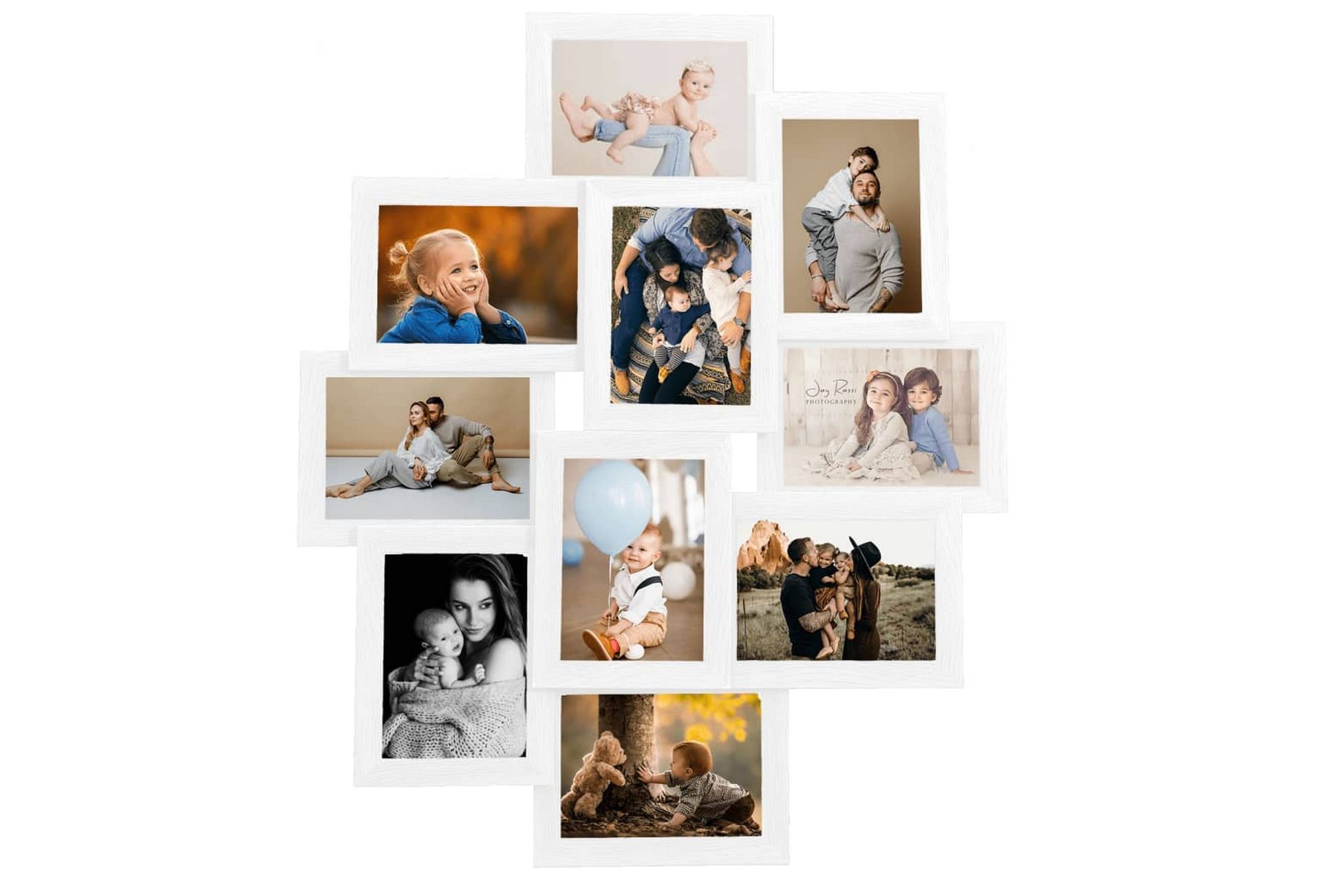 Fotorammekollasj for 10x(10x15 cm) bilde MDF - Hvit - Innredning - Veggdekorasjon - Rammer