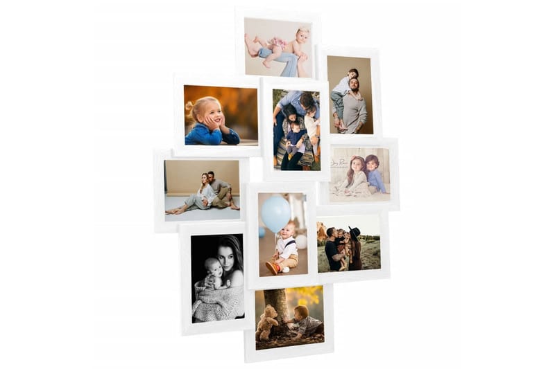 Fotorammekollasj for 10x(10x15 cm) bilde MDF - Hvit - Innredning - Veggdekorasjon - Rammer