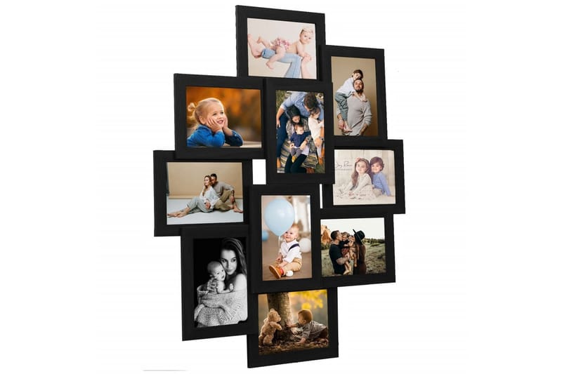 Fotorammekollasj for 10x(10x15 cm) bilde MDF - Svart - Innredning - Veggdekorasjon - Rammer