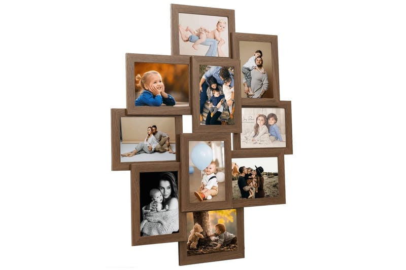 Fotorammekollasj for 10x(13x18 cm) bilde MDF - Brun - Innredning - Veggdekorasjon - Rammer