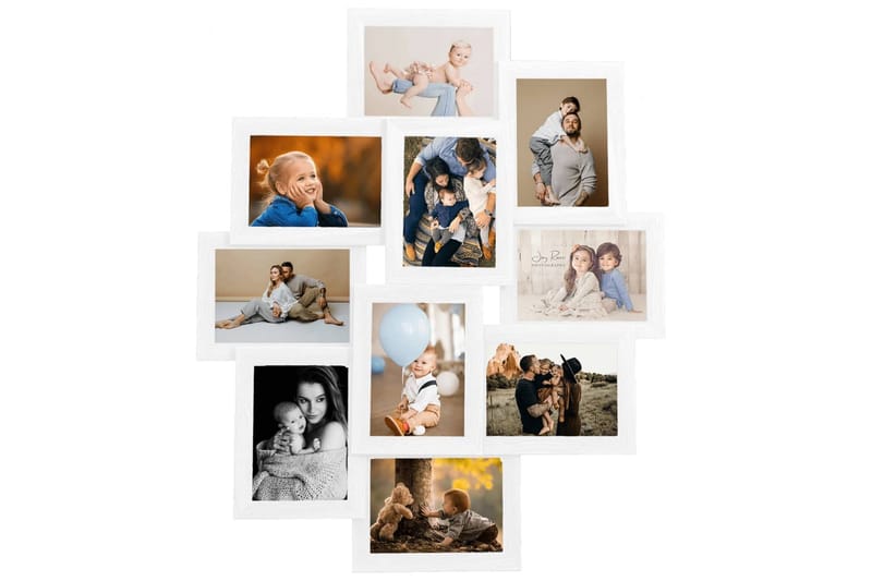Fotorammekollasj for 10x(13x18 cm) bilde MDF - Hvit - Innredning - Veggdekorasjon - Rammer
