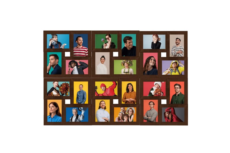 Fotorammekollasj for 24x(10x15 cm) bilde MDF - Brun - Innredning - Veggdekorasjon - Rammer