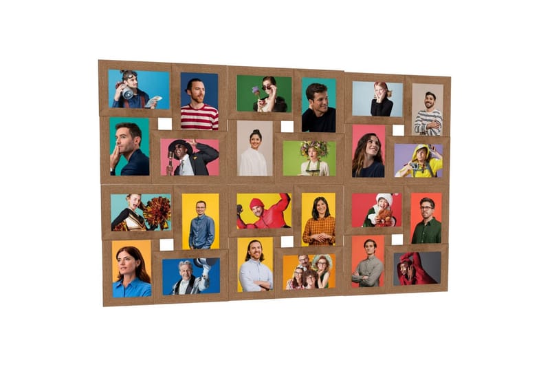 Fotorammekollasj for 24x(13x18 cm) bilde MDF - Brun - Innredning - Veggdekorasjon - Rammer