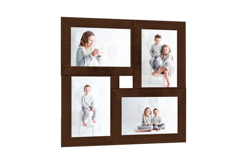Fotorammekollasj for 4x(10x15 cm) bilde MDF - Brun - Innredning - Veggdekorasjon - Rammer