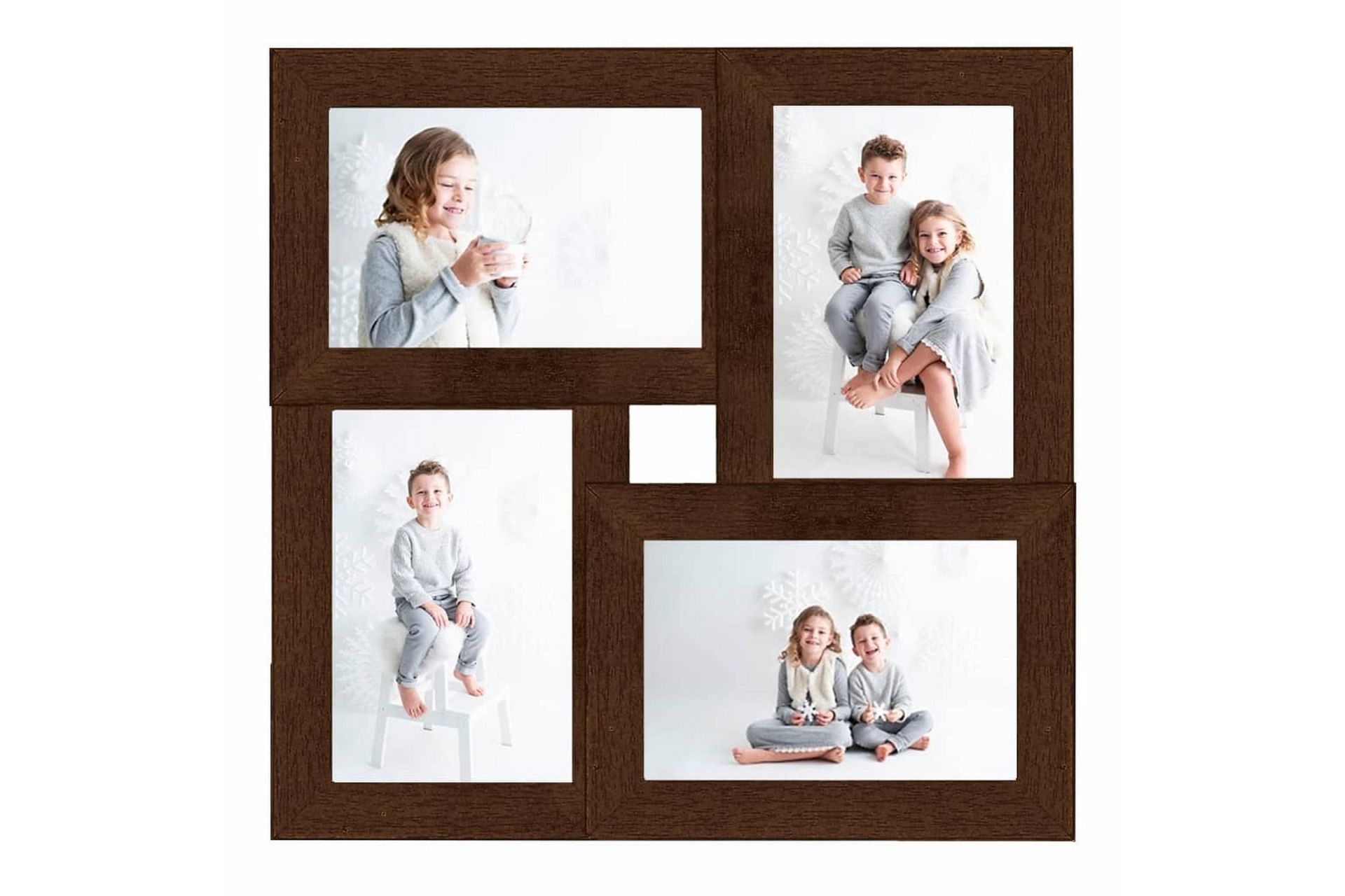 Fotorammekollasj for 4x(10x15 cm) bilde MDF - Brun - Innredning - Veggdekorasjon - Rammer