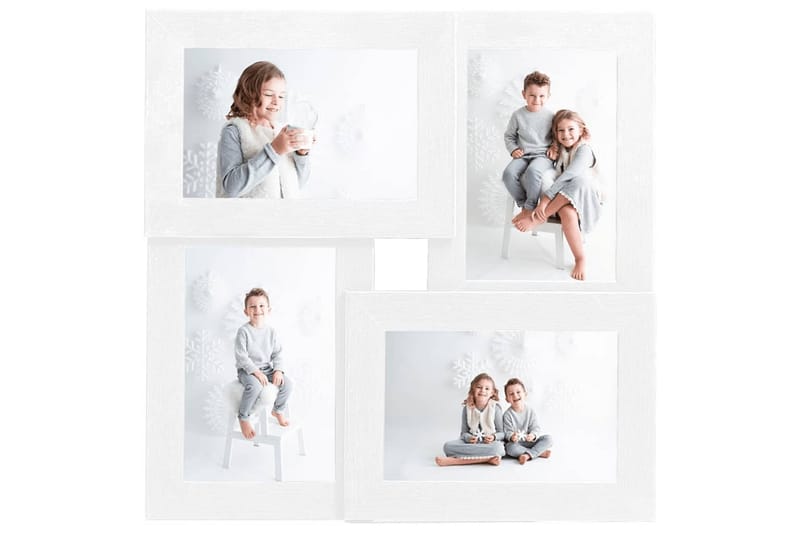 Fotorammekollasj for 4x(10x15 cm) bilde MDF - Hvit - Innredning - Veggdekorasjon - Rammer