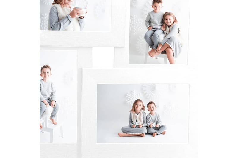 Fotorammekollasj for 4x(10x15 cm) bilde MDF - Hvit - Innredning - Veggdekorasjon - Rammer