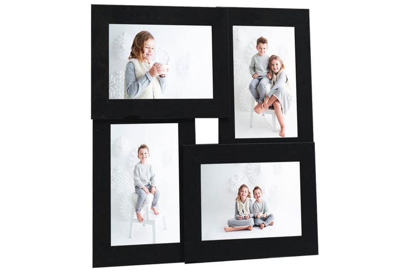 Fotorammekollasj for 4x(10x15 cm) bilde MDF - Svart - Innredning - Veggdekorasjon - Rammer