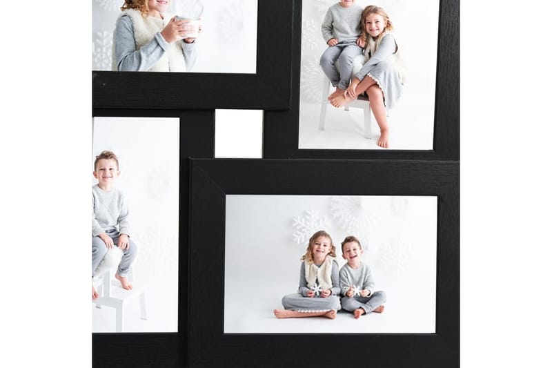 Fotorammekollasj for 4x(10x15 cm) bilde MDF - Svart - Innredning - Veggdekorasjon - Rammer