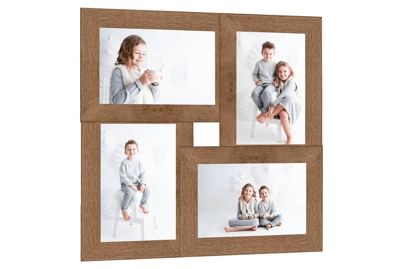 Fotorammekollasj for 4x(13x18 cm) bilde MDF - Brun - Innredning - Veggdekorasjon - Rammer