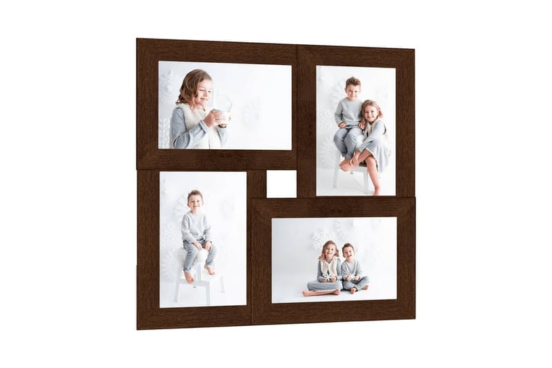 Fotorammekollasj for 4x(13x18 cm) bilde MDF - Brun - Innredning - Veggdekorasjon - Rammer